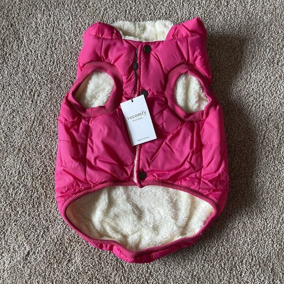 Vecomfy Fleece and Lining Extra Warm Dog Hoodie Jacket Coat Pink Size XXL - Picture 1 of 8